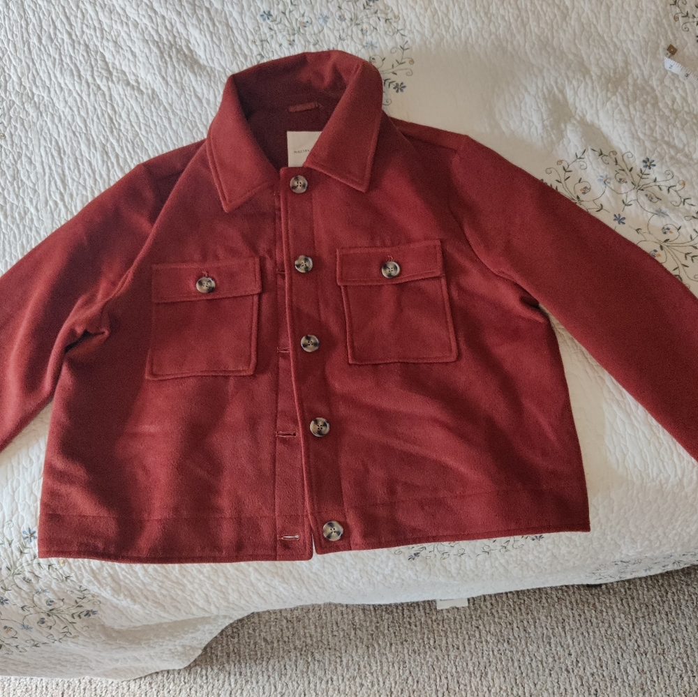 (Size XL) Avec Les Filles Jacket Coat Burnt Orange Rust Color.